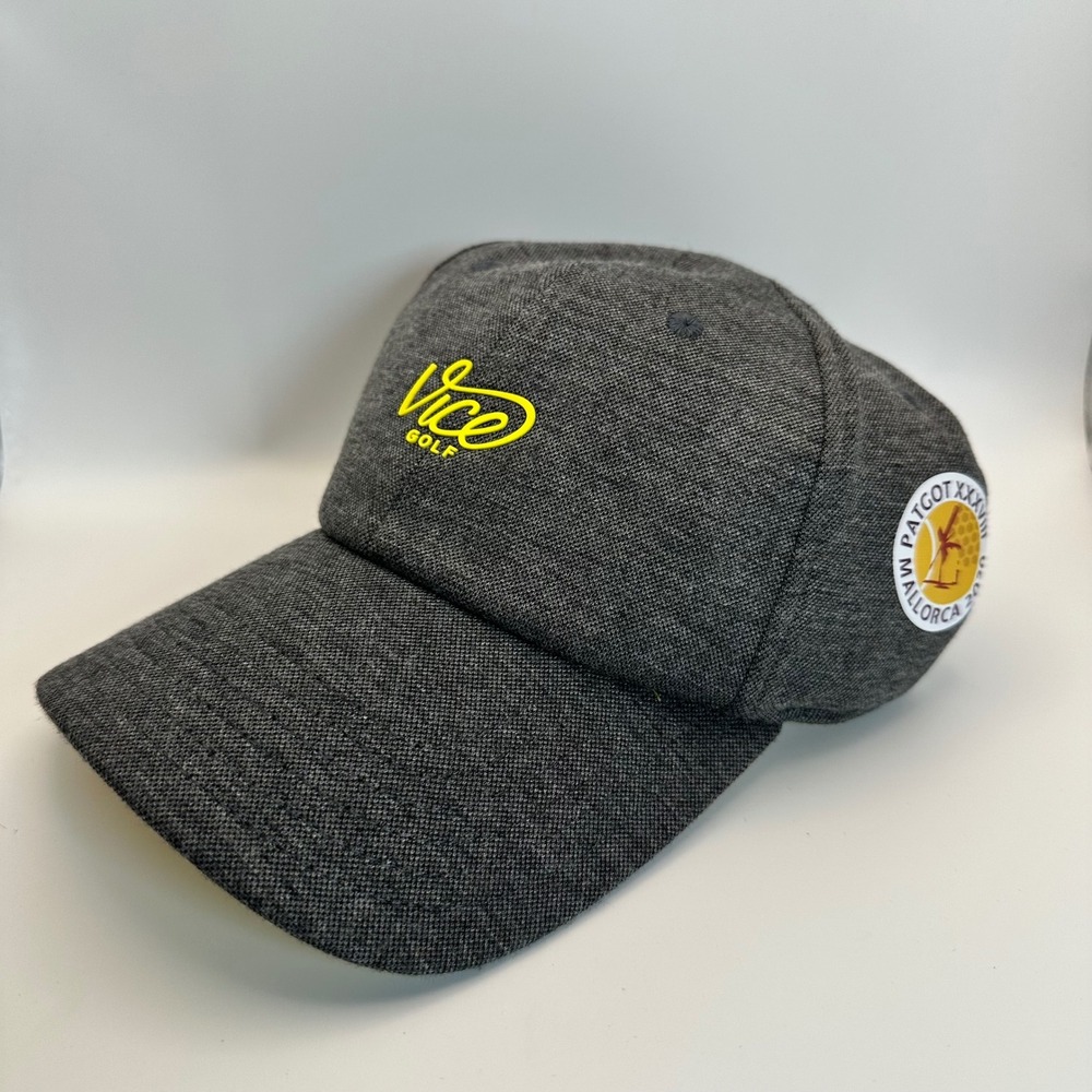 Vice Golf Baseball Hat Mens OSFM Grey Yellow Mallorca 2020 Patch Athletic Cap